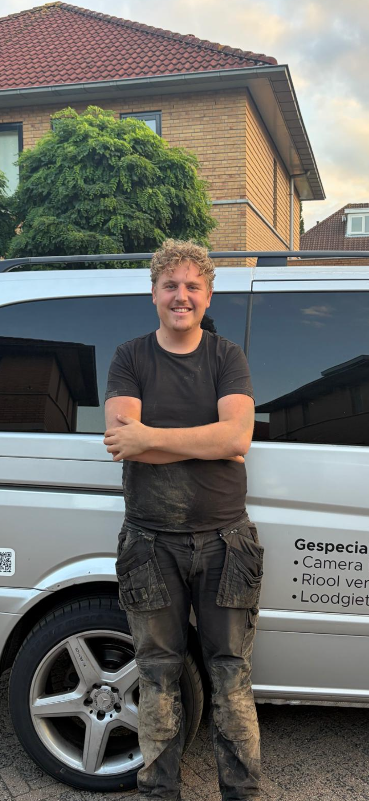 Jan van AJ Rioolservice bij de werkbus