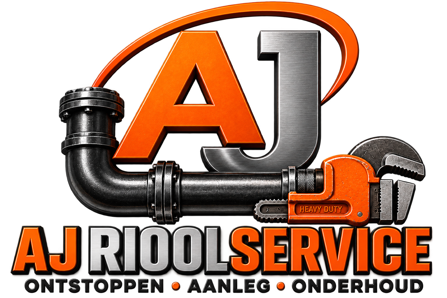 AJ Rioolservice-logo zonder de drie onderste pictogrammen